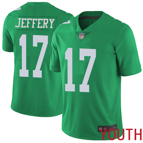 Youth Philadelphia Eagles 17 Alshon Jeffery Limited Green Rush Vapor Untouchable NFL Jersey Football